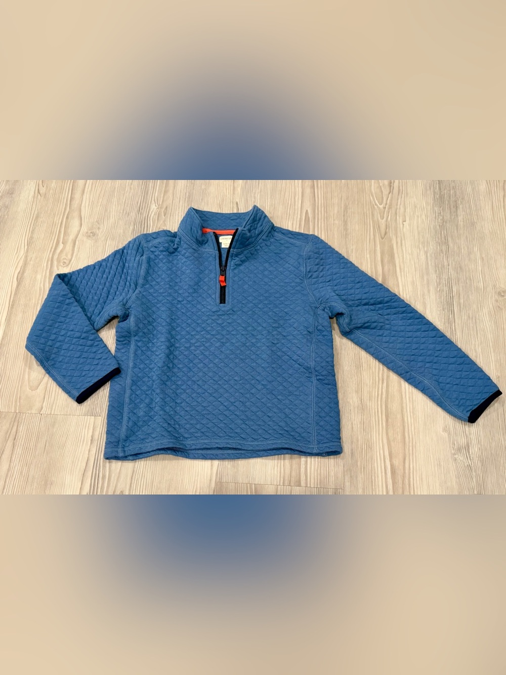 JCrew-Crewcuts Kids Quilted Blue Half-Zip Pullover Sweater. Large. Used